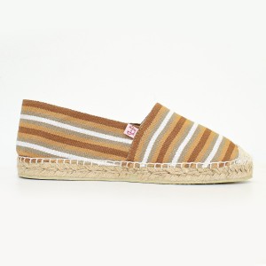 Espadrille Rayée Beige  - 1